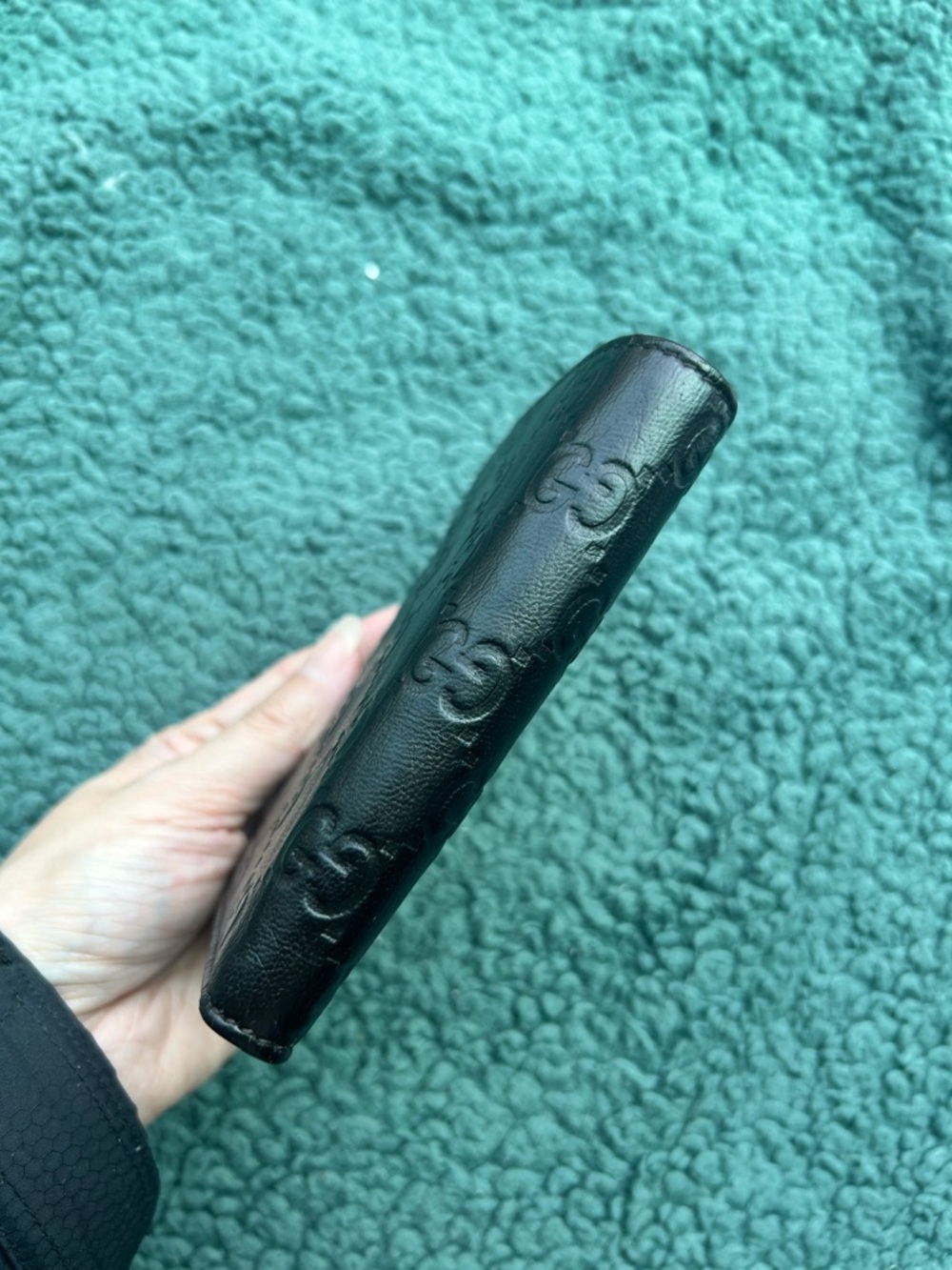 NWT Authentic Gucci Guccissima Leather Tall Wallet Black - Picture 3 of 7